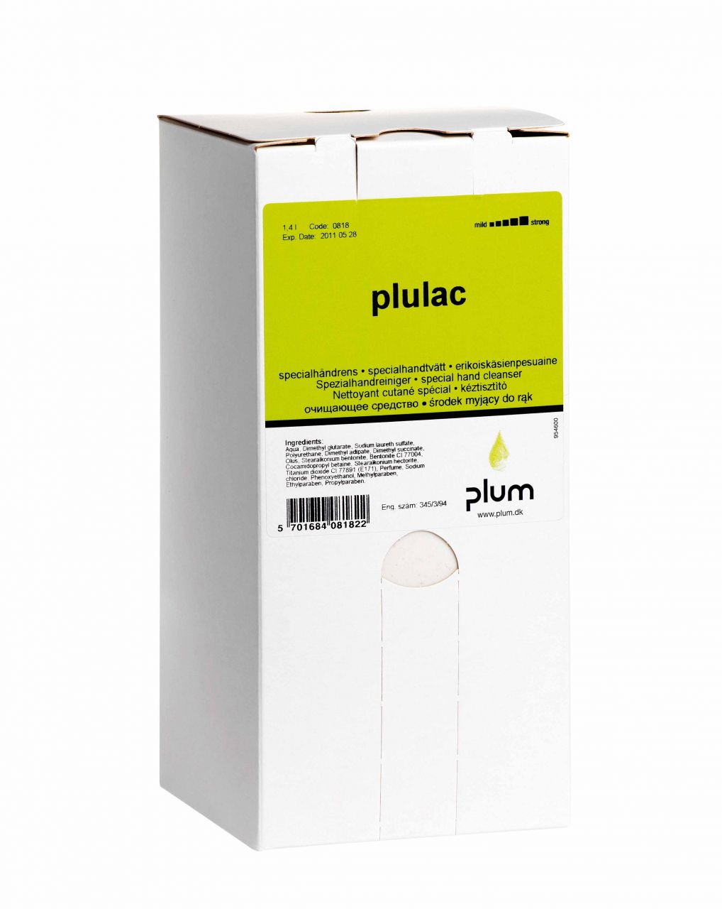 Plum Plulac Kéztisztító, 1,4l Utántöltő Bag-in-box 0818